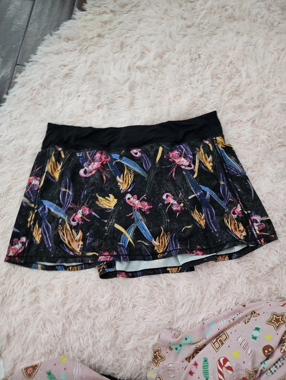 Lululemon Pace Rival Mid-Rise Skirt Plus Size 14 Veiled Floral Black